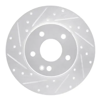 R1 Concepts EDZ-63036L Brake Rotor Drilled and Slotted Silver